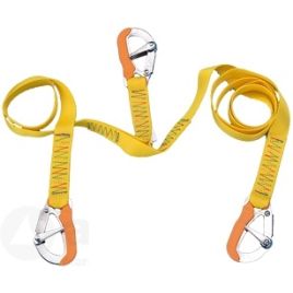B1420003 Lifeline met 3 RVS musketonhaken.