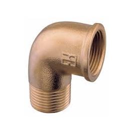 000092B Knie messing binnen-/buitendraad ⅜".