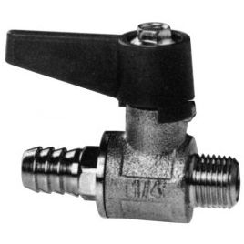 001134A Mini kogelkraan messing ¼".