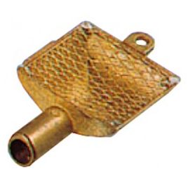 001201 Zuigkorf messing 25 mm met RVS filter.