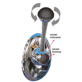 CH2800 RVS Eénhandel wandmontage motorbediening met 'twistgrip' schakelaar. 