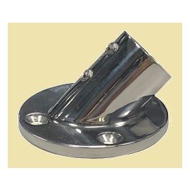 N2100120 RVS vlaggenstokhouder 45º - Ø22 mm. Voet Ø65 mm.