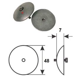 017695A Alu roerblad Anode Ø48mm (2 stuks). 