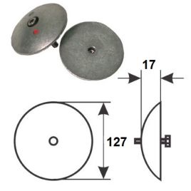 017698A Alu roerblad Anode Ø127mm (2 stuks).