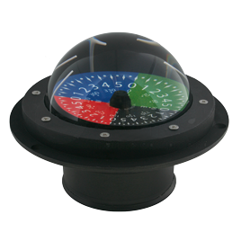 035280 Inbouwkompas 'Tactica'. Vlakke roos. Zwart.