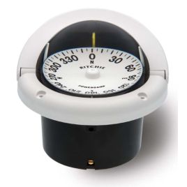 067077 'Ritchie Helmsman' Inbouwkompas HF-742W. Vlakke roos. Wit.