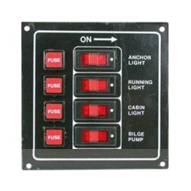 078270 Schakelpaneel 12V met 4 schakelaars. 