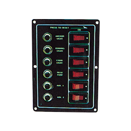 078275 Schakelpaneel 12V met 6 schakelaars.
