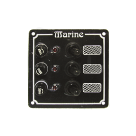 078615 Schakelpaneel 12V met 3 schakelaars.