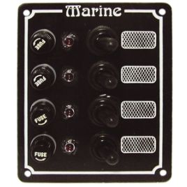 078616 Schakelpaneel 12V met 4 schakelaars.