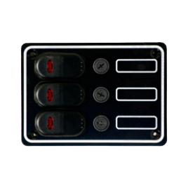 L0610037 Waterdicht schakelpaneel 12V met 3 schakelaars.