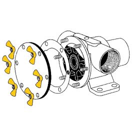 66-95093-54 Set RVS Pinwing vleugelmoeren voor F7B Johnson pomp.