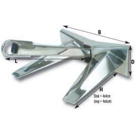 048830 Poolanker RVS - 30,0 kg - bootgewicht tot ca. 12000 kg. 