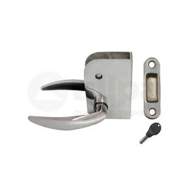 078906 Deurklink met slot RVS316. Rechts.