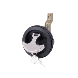 098119 Luiksluiting met chromen draaidreep en slot. Waterdicht.