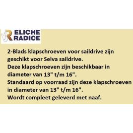 Eliche Radice klapschroef voor Selva saildrives