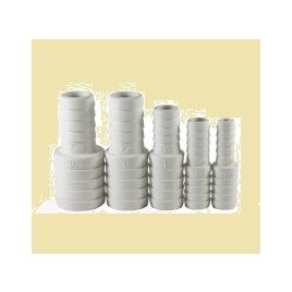 486644 Slangverloop, wit kunststof, Ø38xØ25mm.