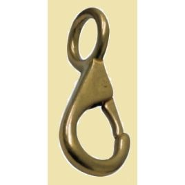 297100 Snaphaak met vast oog - Messing - Ø 18 mm - Lengte 82 mm.