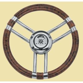 068711 Stuurwiel 'Model 22', kleur wortelnoten, Ø 350 mm.