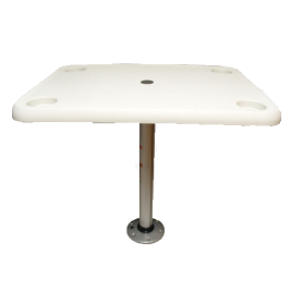 069447 Kunststof tafel met aluminium poot en voet - hoogte 686 mm. 