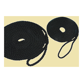 60080451 Soepel zwart meertouw met paaloog Ø 8mm x 450 cm. 