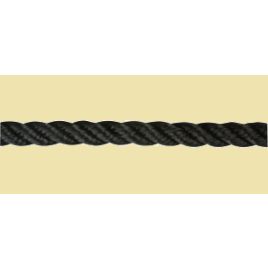 AL0112/ZL-eco Zwart zacht polyester touw Ø 12 mm. Per meter.