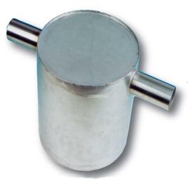 003750 Waterlock verticaal RVS 304 - slang Ø75 mm. 400x300mm.