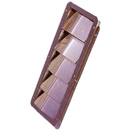 078131 Louvre ventilatieroosters RVS. 305x87x27 mm (LxBxH). 