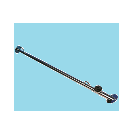 913810 RVS vlaggenstok met voet - lengte 460 mm - schuinte 90º. 