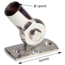 072645 RVS voet voor toplicht - binnen Ø 19 mm. 