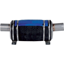 05262975 RVS waterlock/demper. Slang Ø100 mm. 17L. 0º/0º. 500x215mm.