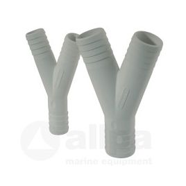 486652 Y-slangconnector, wit kunststof, Ø38xØ38xØ38mm.