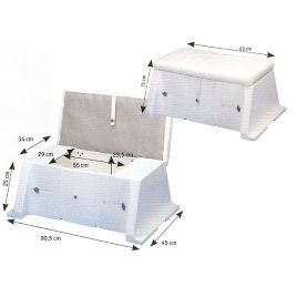 038207 Allpa polyester zitbank met opklapbaar deksel.