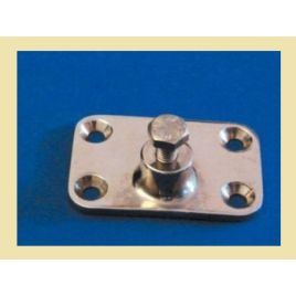 072170 RVS fitting voor zijmontage. Voetplaat 73 x 48 mm.