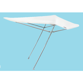 080192 Zonnetent 'Aria' wit. Afm. 185x200x122cm (bxlxh). Buis Ø22mm.