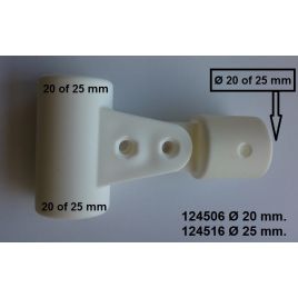 124516 Nylon scharnier fitting voor buis Ø 25 mm 'Wilma'.