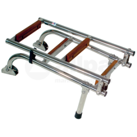 069810 RVS/Teak zwemtrap 3-treden. Lengte 600mm.