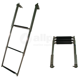 078801 Telescopische RVS zwemtrap 4-treden. Lengte 1157mm.