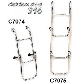 C7074 RVS zwemtrap met 3-treden. Lengte 700mm.
