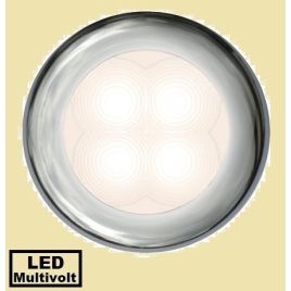 041345 Hella 12V LED witte oriëntatieverlichting vergulde rand.