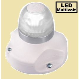 041351 Hella toplicht 360º wit licht 9-33V. Witte voet.