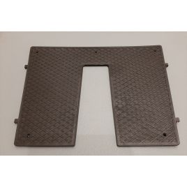 B184030N Spiegelbeschermplaat. Zwart. 430/375 x 324 x 6,6 mm.