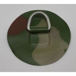 41794 RVS D-ring camouflage met patch - afm. Ø 112 mm.