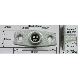 35514 Verzinkte roeidolhouder (inbouw).