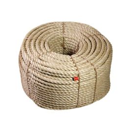 Meertouw 5 m - Ø 10 mm Manilla kleurig Orkava met paaloog 35 cm.