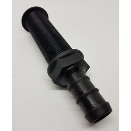 18.736.02 Loospijp / doorvoer met slangtule Ø 22 mm. Zwart.