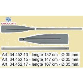 34.452.13 Aluminium roeiriem / peddel voor rubberboot, lengte 1,32 m.