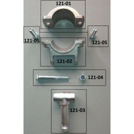 121-01 Losse bovenschaal voor aluminium roeidol met riemklem.