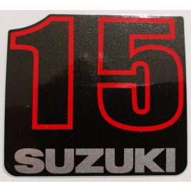 61435-93E40 Decal/sticker/embleem voor Suzuki DF 15 (pk).