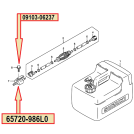 09103-06237 Bout voor #65720-986L0 Suzuki motorfitting.